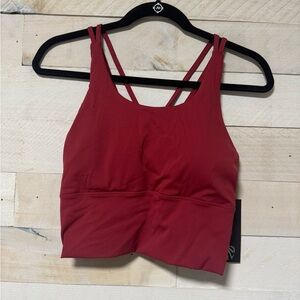 Red Racerback Sports Bra with Built-in Support